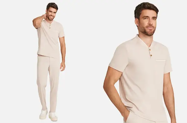 mens-rib-collar-henley-scrub-top