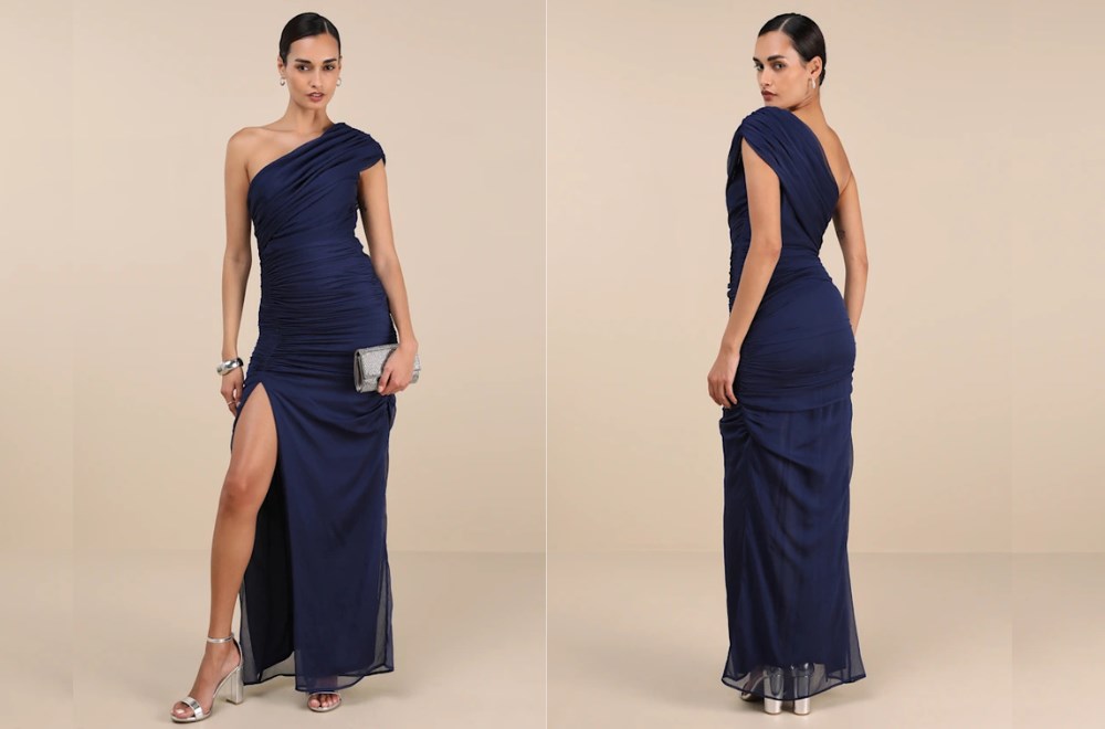lulus-kyleah-navy-ruched-one-shoulder-maxi-dress