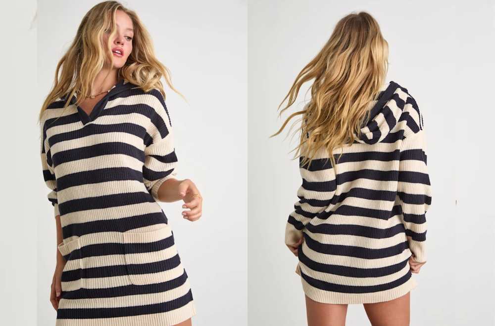 cuddled-up-days-ivory-and-navy-striped-hooded-mini-sweater-dress